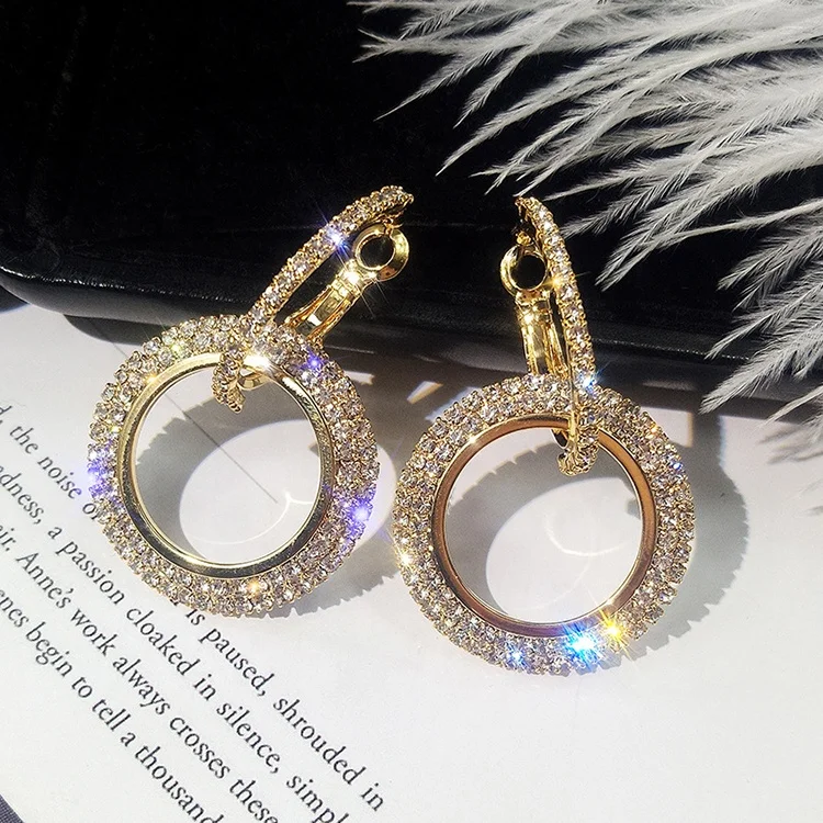 Amazon hot sale shining handmade rhinestone round earrings jewelry women gold hoop earrings, Gold/silver
Amazon hot sale shining handmade rhinestone round earrings jewelry women gold hoop earrings, Gold/silver
