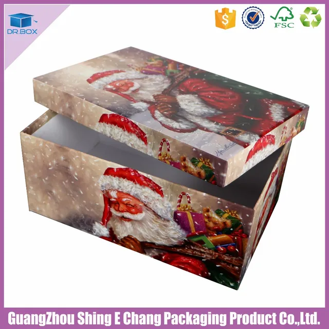 cmyk printed christmas gift boxes with lids/decorative wholesale