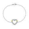 Brand Silver Female Jewelry 925 Sterling Silver Heart Charm Gold Bangle Bracelet