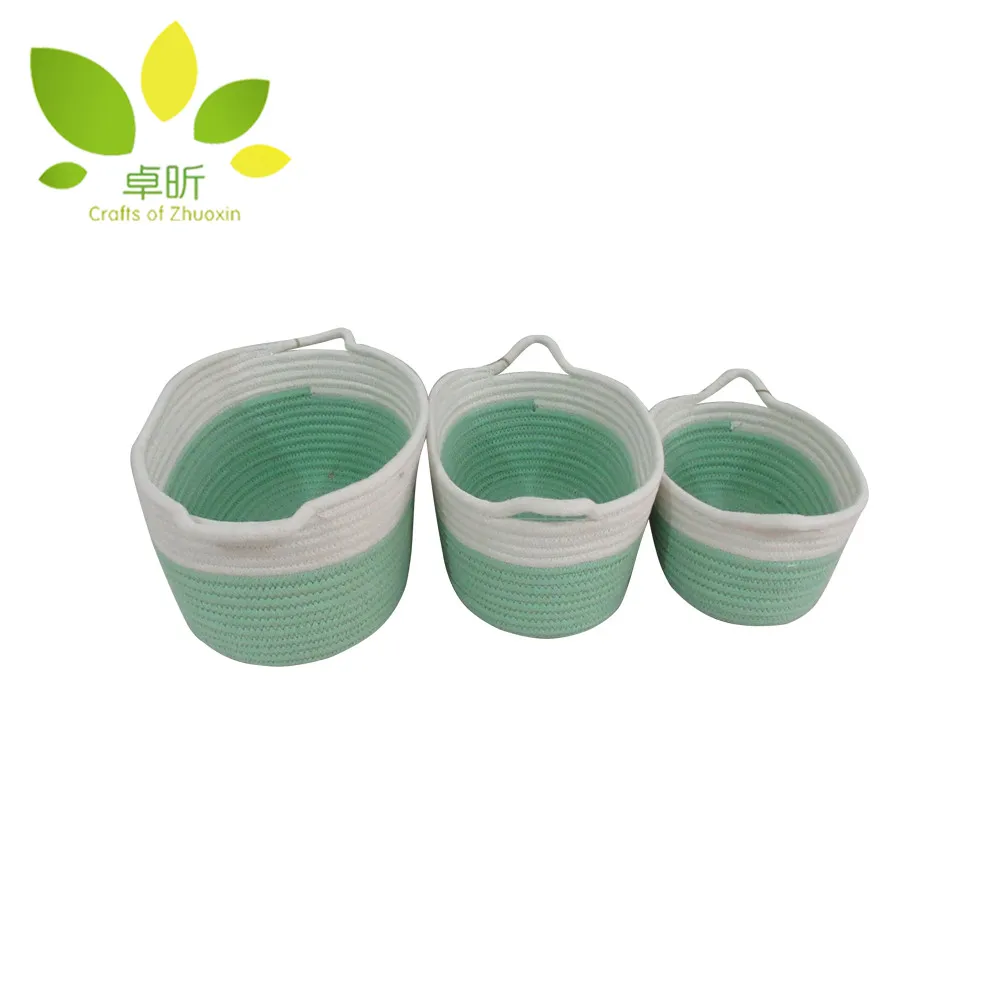 wholesale price handmade storage basket cotton rope basket