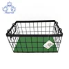 Retro Design Rectangle Organizer Basket, Wire Fruit Basket With MDF Wood Base For Home And Office