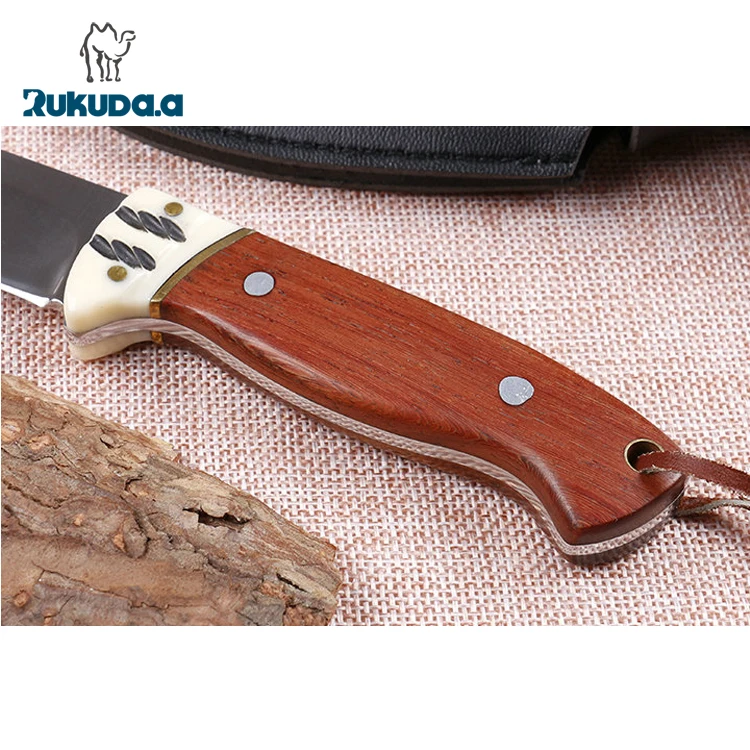 440 Fixed Blade Wood Handle Hunting Camping Army Knife.jpg