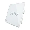LIVOLO UK Standard White Crystal Glass Panel Touch Digital Switch Light Wall Electrical Panel Switch VL-C303-61