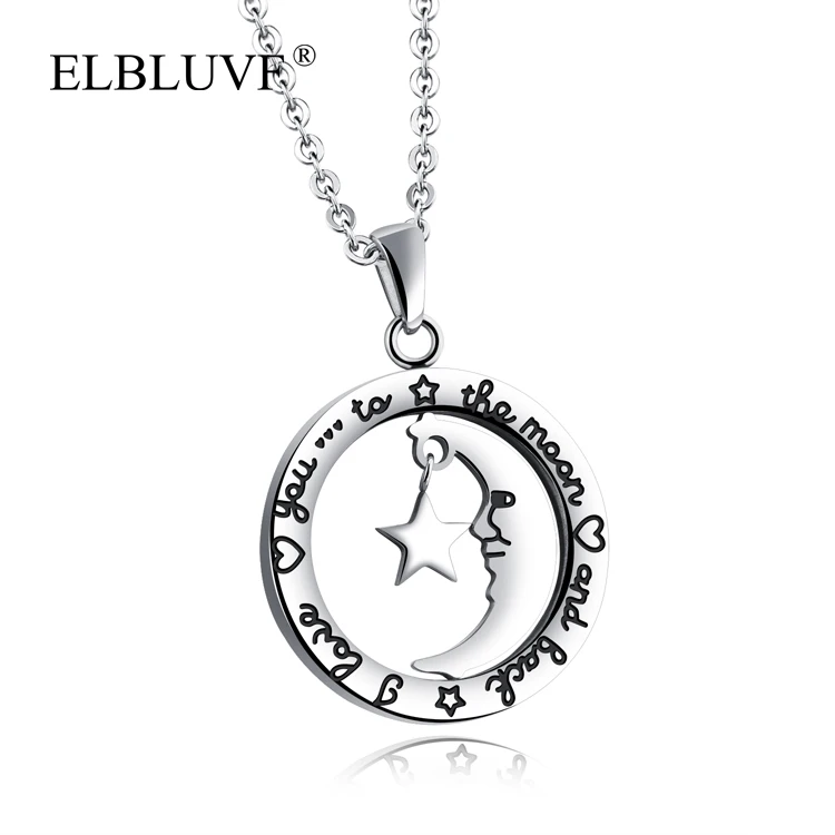 ELBLUVF Stainless Steel Circle Pendant With Star Moon Necklace I Love You To The Moon And Back Jewelry For Girl / Women/ Ladies
ELBLUVF Stainless Steel Circle Pendant With Star Moon Necklace I Love You To The Moon And Back Jewelry For Girl / Women/ Ladies