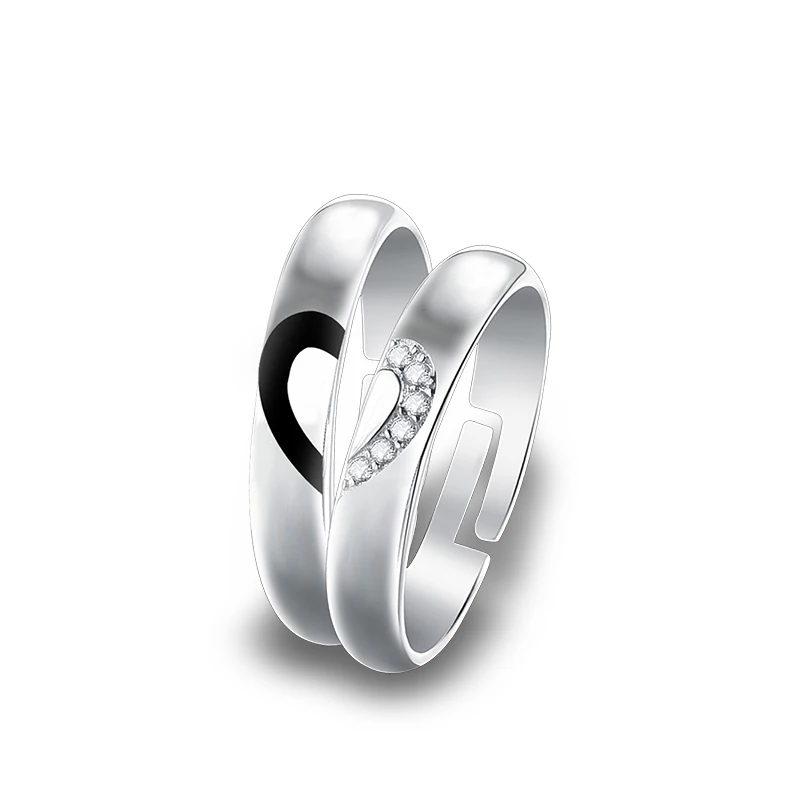 Engagement ,anniversary ,wedding gift ,half of heart silver wedding rings for couple
Engagement ,anniversary ,wedding gift ,half of heart silver wedding rings for couple