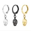 Wholesale daily wear simple designs skeleton drop jewelry stainless skull steel earring for Halloween party GXE067