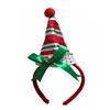 custom striped santa hat boppers christmas headband with bells