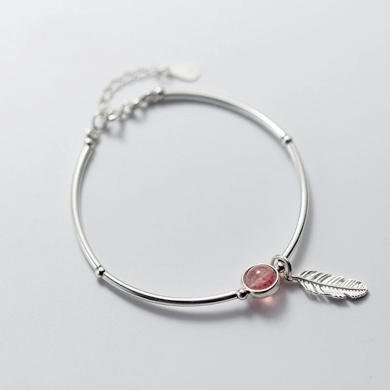 Delicate Japan Korea Style 925 Sterling Silver Bangle Fashion Cute Sweet Pink Strawberry Quartz Bracelets Women Jewelry
Delicate Japan Korea Style 925 Sterling Silver Bangle Fashion Cute Sweet Pink Strawberry Quartz Bracelets Women Jewelry