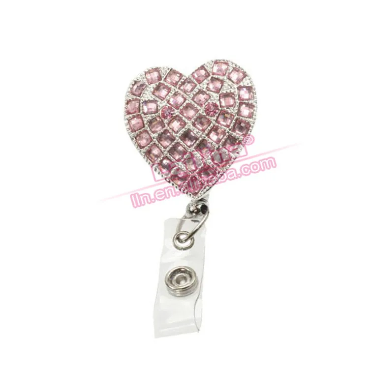 Pink Rhinestone Acrylic Heart Shaped ID Badge Holder 
Pink Rhinestone Acrylic Heart Shaped ID Badge Holder