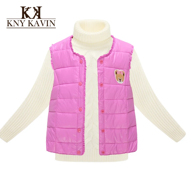 Children Winter Coats 2015 Children' Vest Cartoon Bear Vest For Baby Girls&boys Winter Jackets Warm Coats For Girls KU774