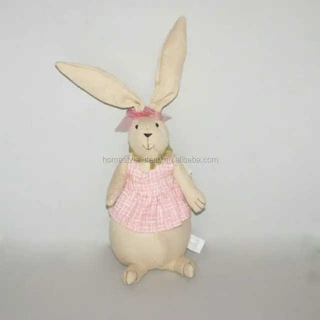 easter decoration bunny doll standing spring gift rabbit girl in