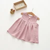 Wholesale multicolour cotton/linen kids strech dress