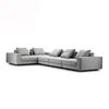 Nordic modern design grey L shape sectional sofa commercial 5 seater white fabric lounge suite sofas