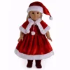 Wholesale 3pc Christmas Doll Clothes Red Color Hat Shawl Dresses Fits American 18 Inch Doll