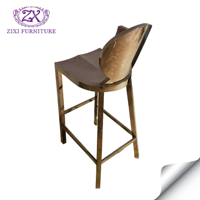 stainless construction steel metal bar stools chair