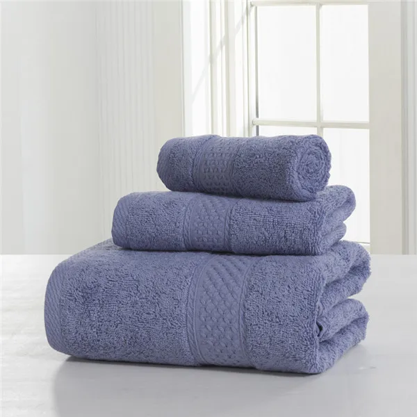 100% Cotton Pure color 3 Pcs Towel Sets Bath Towels for Adults Luury Brand High Quality Soft Face Towels Variety of colors