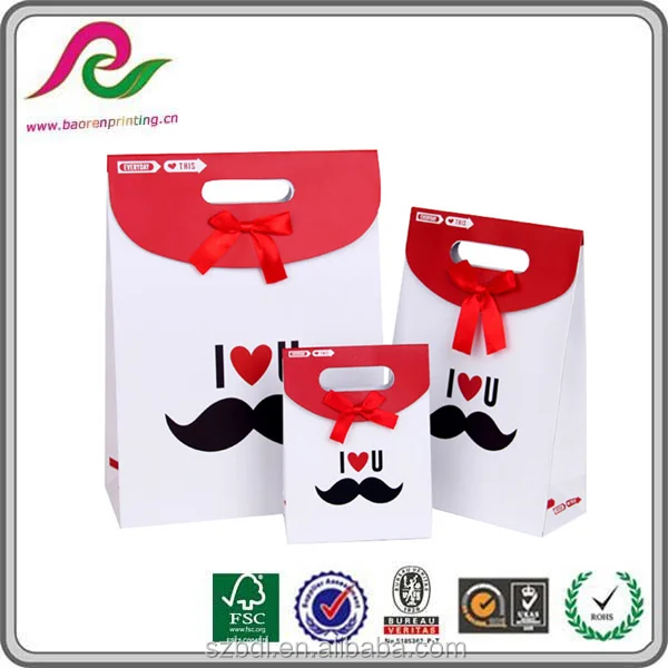 cheap fancy decorative handmade paper gift bag with logo print