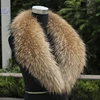 Myfur Factory Wholesale Detachable Fur Collars / Real Raccoon Fur Trim for Hood