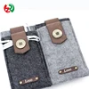 Cheap custom leather cell phone bag luxury felt mobile phone case with leather logo