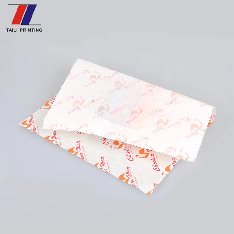 Custom printed wrapping paper sandwich greaseproof wax paper