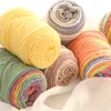 Gradient color cotton and acrylic blended rainbow cake yarn for hand knitting and crochet