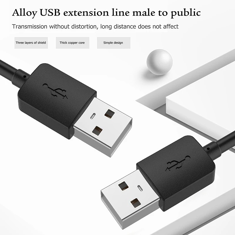 USB to USB Cable Type A Male to Male USB 3.0 2.0 Extension Cable for Radiator Hard Disk Webcam - ANKUX.COM