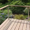Modern Exterior Stainless Steel Frameless Cable Frosted Deck Railing / Cable Deck Post