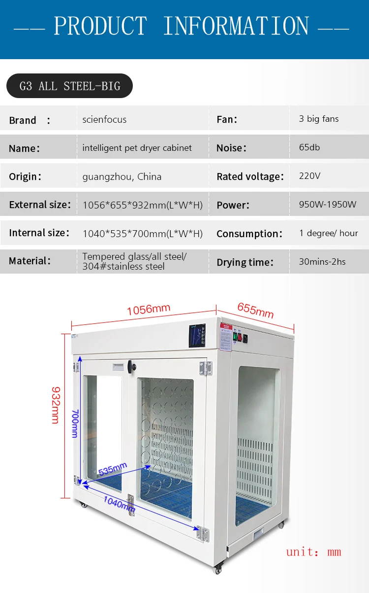 Automatic Pet Cat Grooming Hair Dryer Machine Large Smart Automatic Hair Blower Drying Box for Dogs