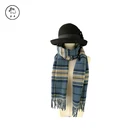 Factory Cheap Plaid Cashmere Merino Wool Women Tartan Scarf