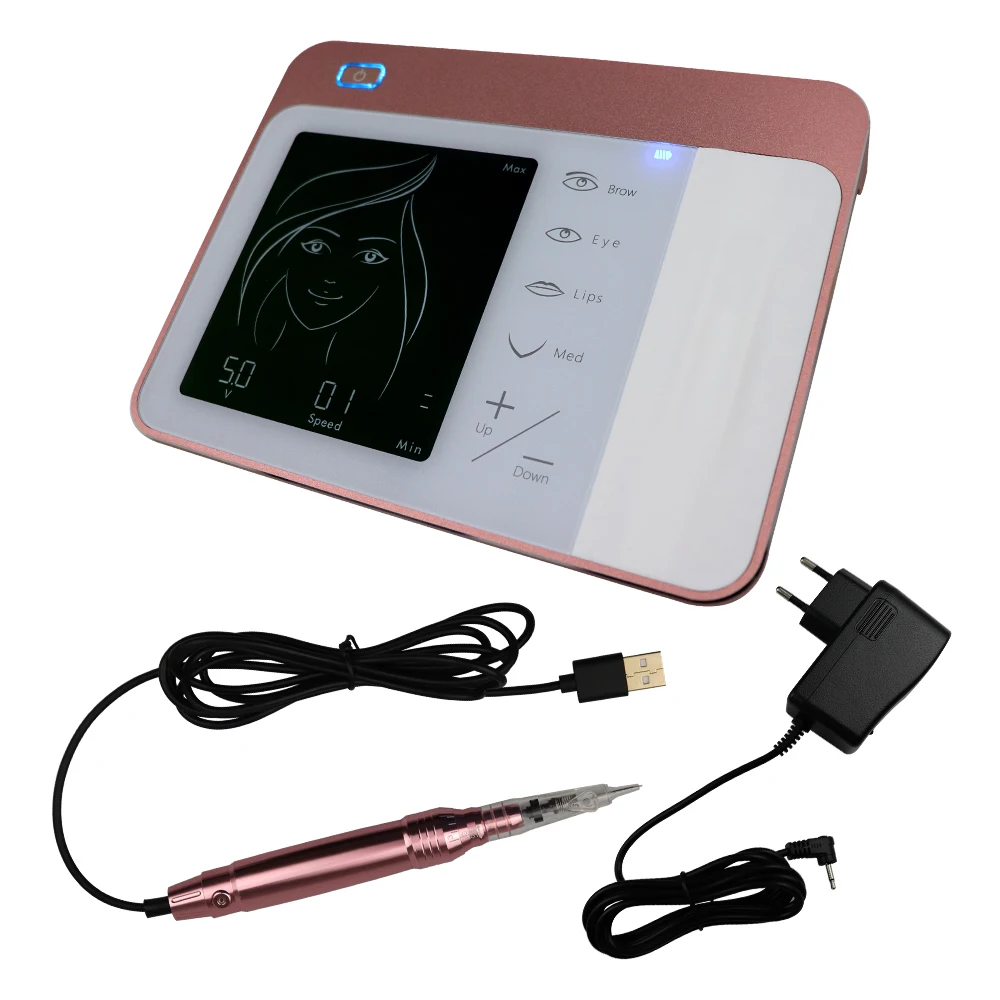 Electric gun type Rotary Full touch screen digital machine kit permanent makeup Tattoo Machine for Eyebrow, Rose golden
Electric gun type Rotary Full touch screen digital machine kit permanent makeup Tattoo Machine for Eyebrow, Rose golden