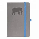 Custom Printing Fashion A5 Brown Hardcover Emboss Logo Elephant Notebook And Dot Page