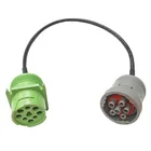9 Pin J1939 Green Type 2 Male to 6pin J1708 Female adapter cable shielded 22AWG