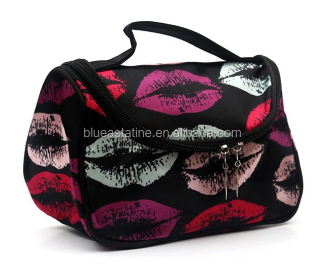 March Expo Promotion Brand 3D Printing Cosmetic Makeup Multicolor Travel Ladies Pouch Women Cosmetic Case