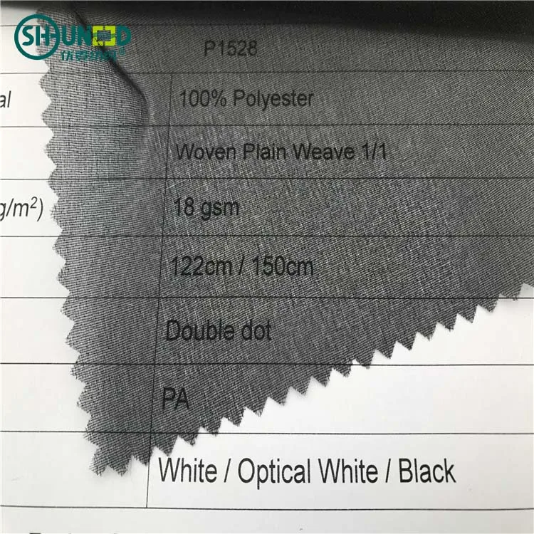 OEKO 40 degree Enzyme wash dry cleaning PA power plain weave fusible interlining fabric for men and women suits