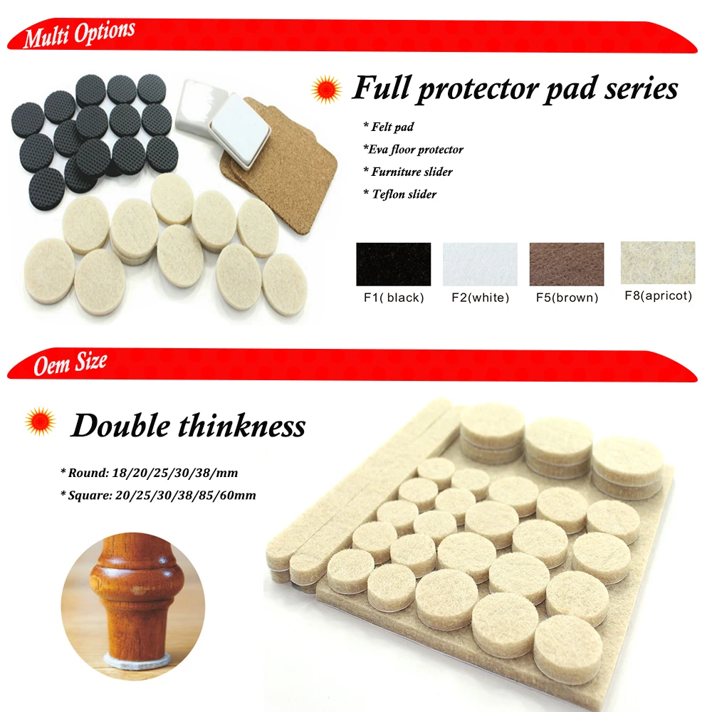 20mm Self Adhesive Felt Pads Anti Skid Sticky Felt Adhesive Pads Buy