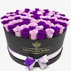 Factory Wholesale Custom Design Printed Cardboard Paper Round Hat Flower Packing Box for Roses Box
