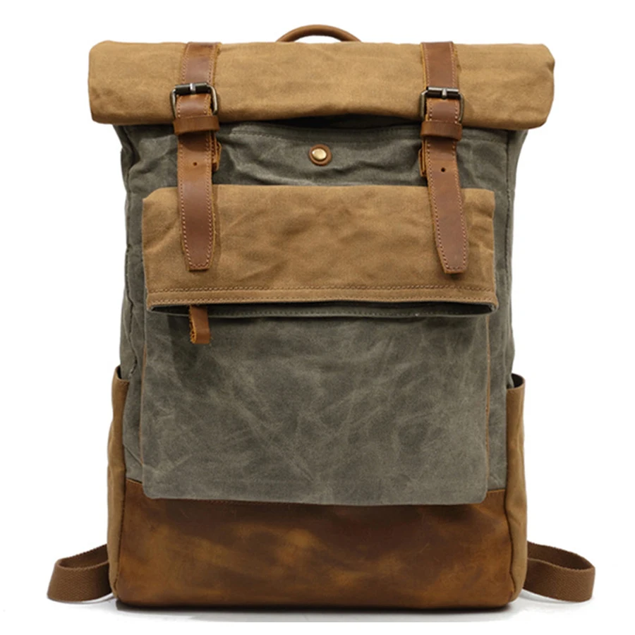 In Stocks Canvas Leather Backpack Vintage Waterproof Laptop Daypacks Large Capacity Students School Bags, Customized
In Stocks Canvas Leather Backpack Vintage Waterproof Laptop Daypacks Large Capacity Students School Bags, Customized