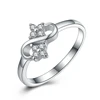 Crystal Flower Rings 925 Sterling Silver Engagement Ring For Women