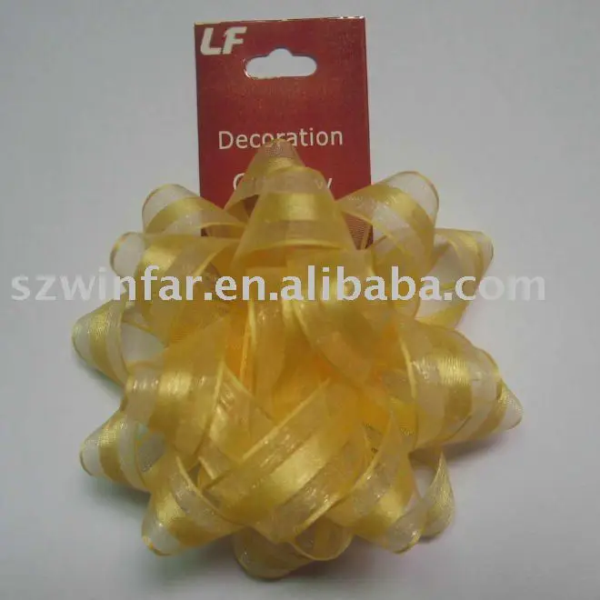 yellow star decoration bow