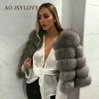 Winter warm clothes custom women natural real fox fur coat