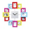 Multi color 12 photo frame wall clock