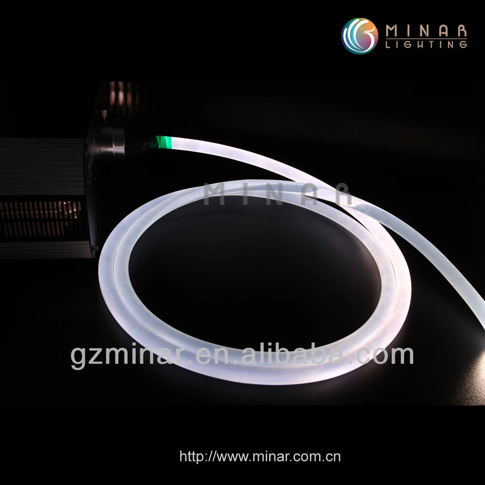 Clear solid core side fiber optic light for decoration