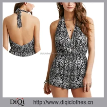 Stylish Factory Price Custom Women Rompers High Fashion Smocked Tube Jumpsuit