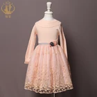 Casual Design Spring Winter Lace Long Sleeve Sweater Girls Dress