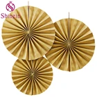 Party decoration set colorful round paper fans for wedding