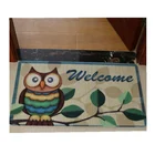 Antiskid Non woven Polyester Fiber Owl Printed Floor Entrance Door Mat