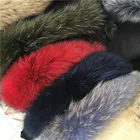 High quality big fur Blue dyed Raccoon fur Collar for Men jacket