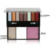 Single blushr & Double layer eight color gitter eyeshadow & Powder cake three-in-one cosmetics