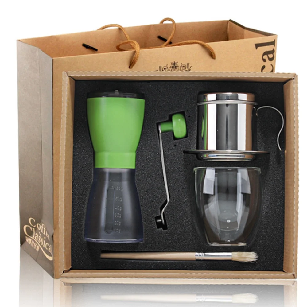 DIY Coffeeware Sets grinder/ vietnamese/ cup/ brush Best Gift box for coffee lovers, Brown
DIY Coffeeware Sets grinder/ vietnamese/ cup/ brush Best Gift box for coffee lovers, Brown