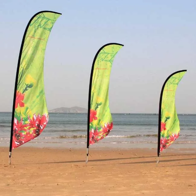 Cheap Both Sides Print Fabric Flying Beach Flags And Banners